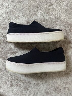 Opening Ceremony Black Slip-On Sneakers with White Platform Soles